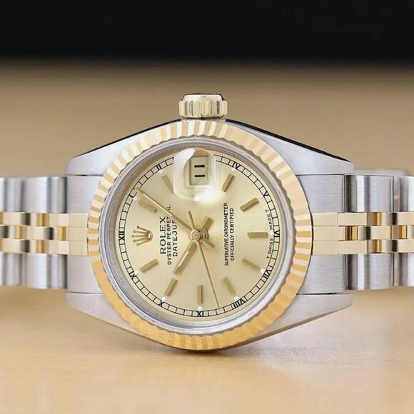 Rolex Ladies Two Tone Yellow 18k Gold Watch - Picture 1 of 6